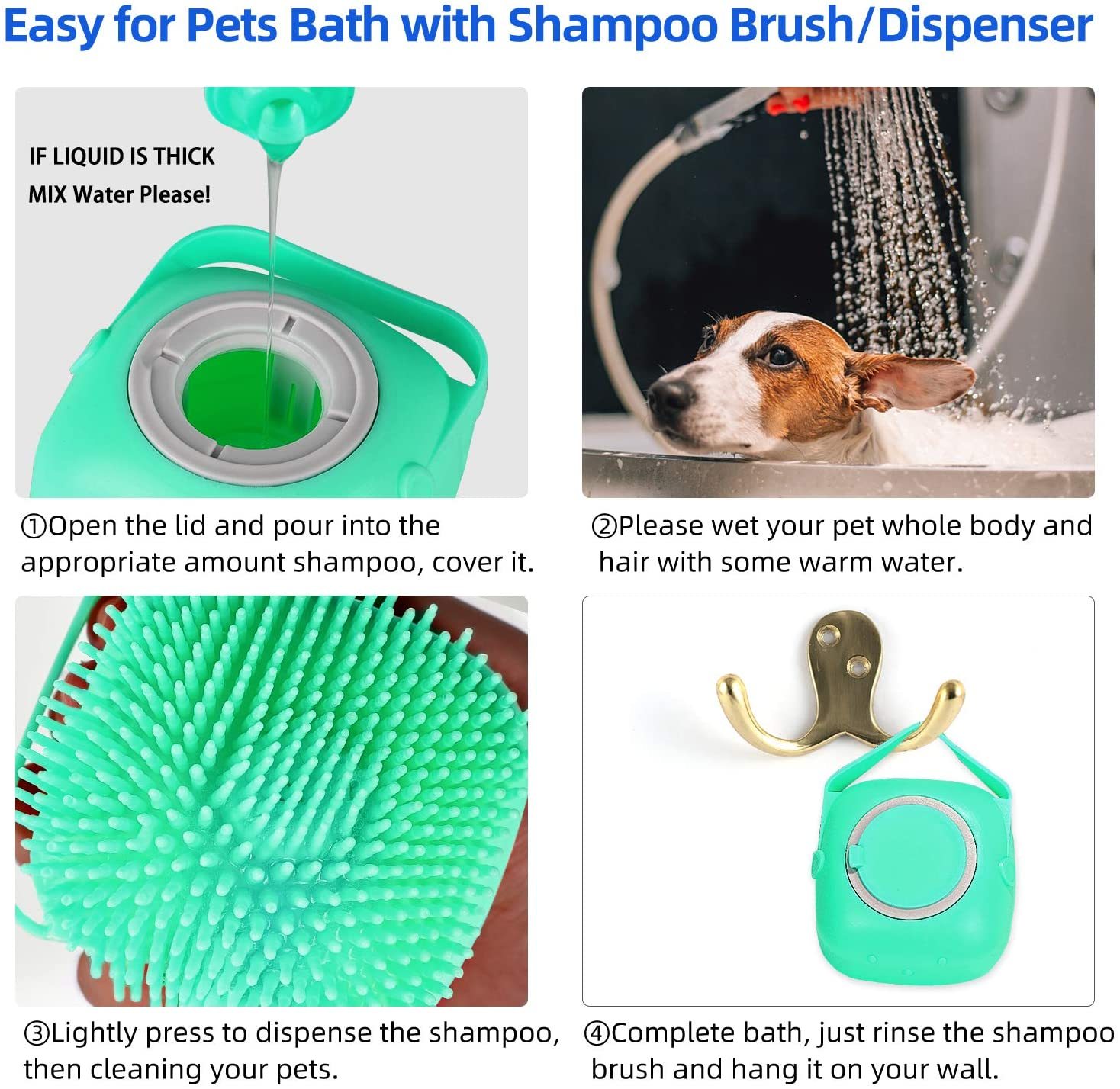 Cepillo Masajeador de Silicona para Baño de Perros - Imagen 8