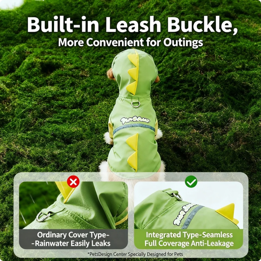 Impermeable de Dinosaurio para Perros - Todos los tamaños
